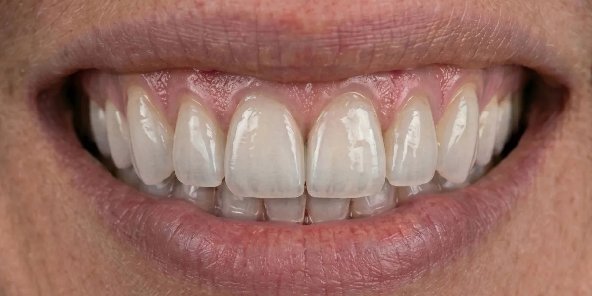 Resultado natural e inmediato de la sonrisa tras colocar carillas de composite inyectado sin limar el esmalte original en Madrid norte